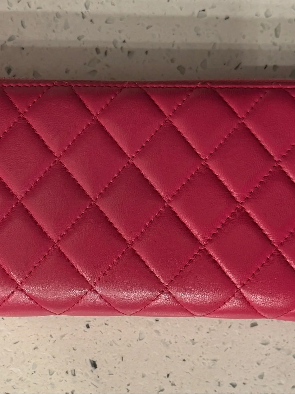 CHANEL Quilted Lambskin Wallet  in Fuchsia Pink